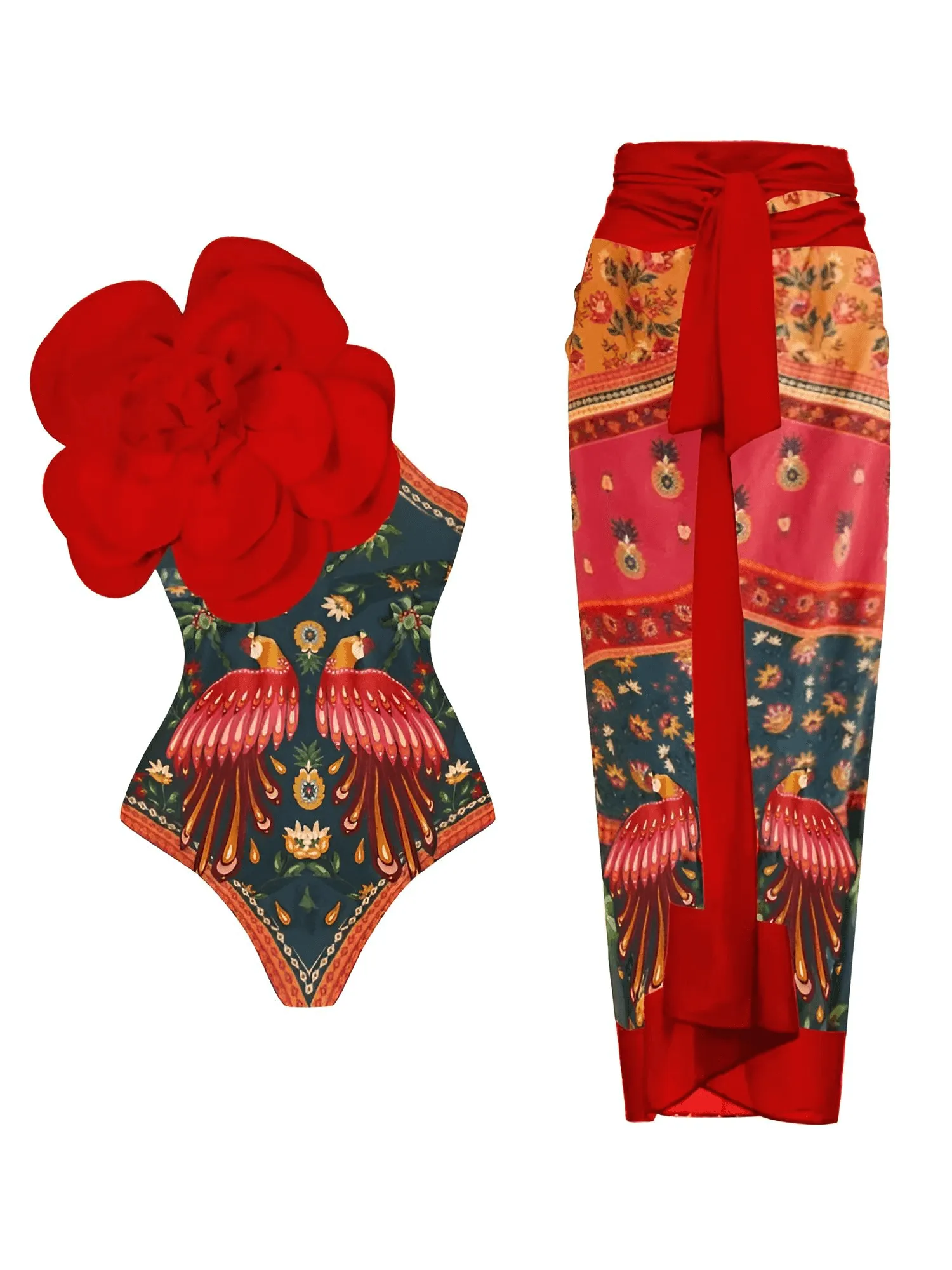 2025 New Flower One Piece Swimsuit Luxury Women's Swimwear