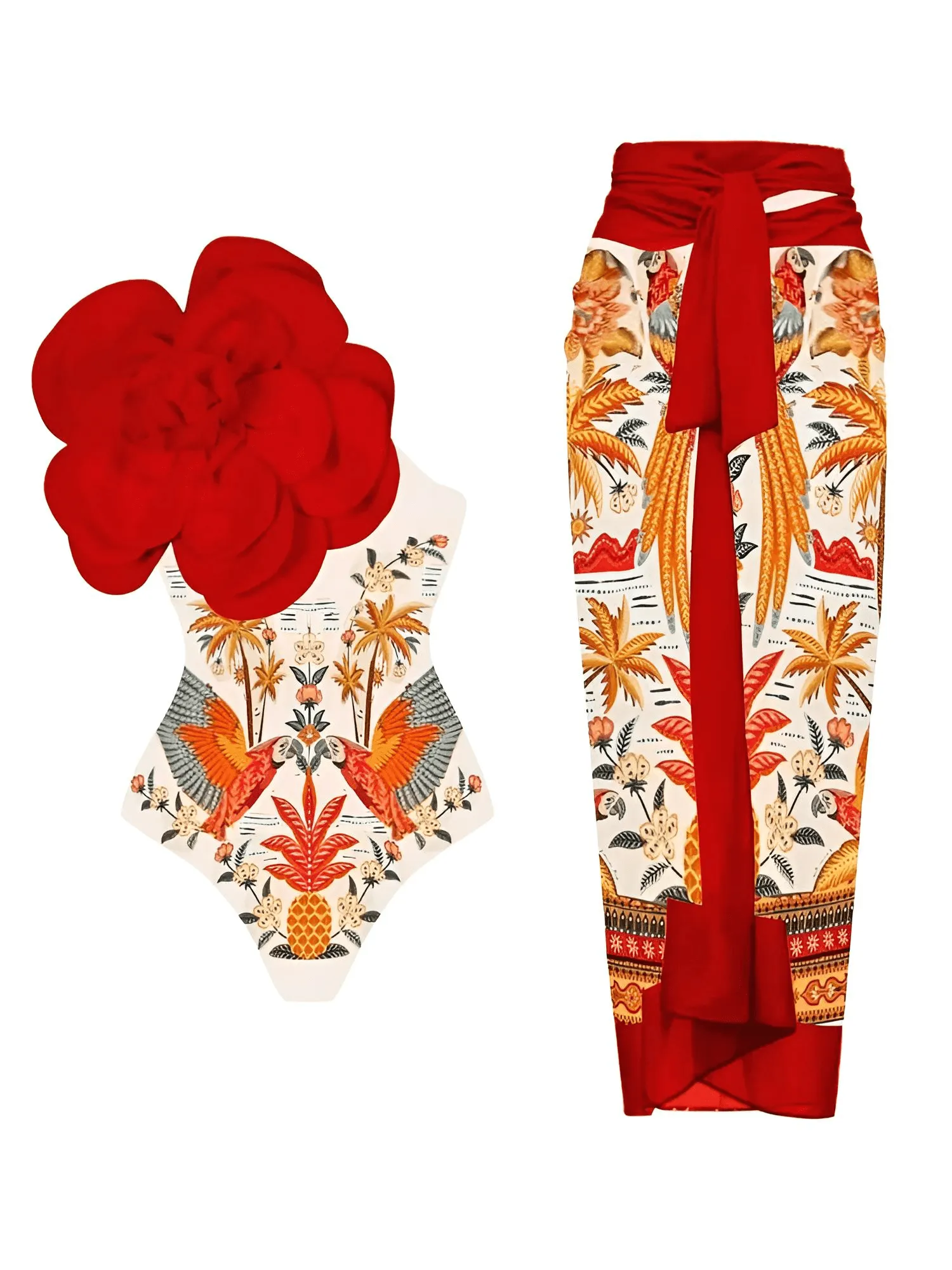 2025 New Flower One Piece Swimsuit Luxury Women's Swimwear
