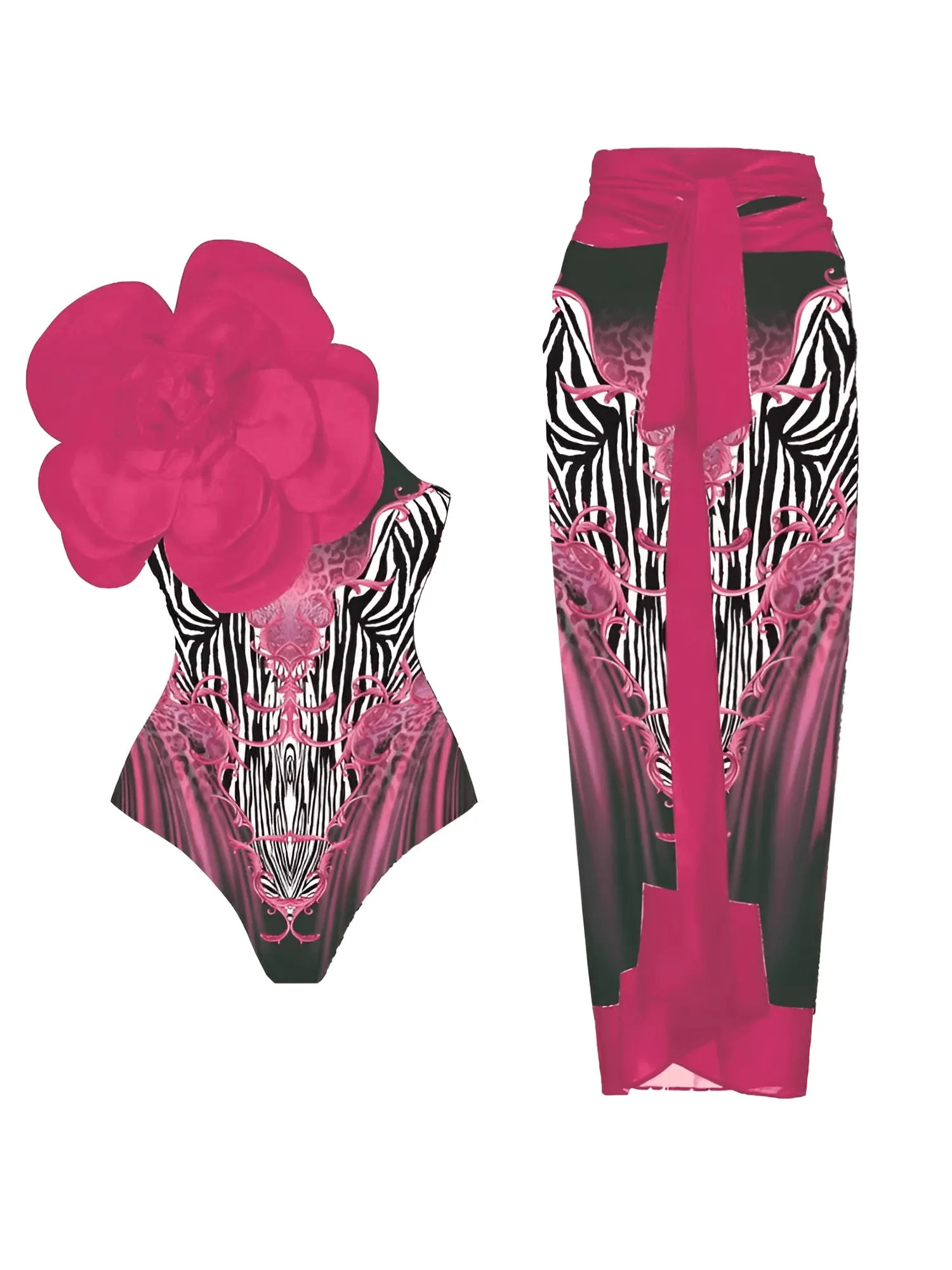 2025 New Flower One Piece Swimsuit Luxury Women's Swimwear
