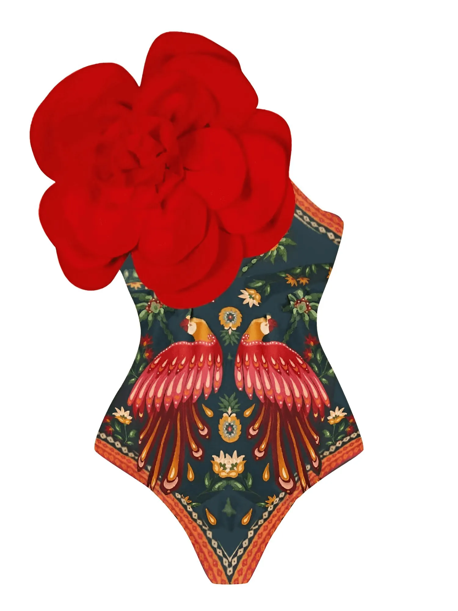 2025 New Flower One Piece Swimsuit Luxury Women's Swimwear