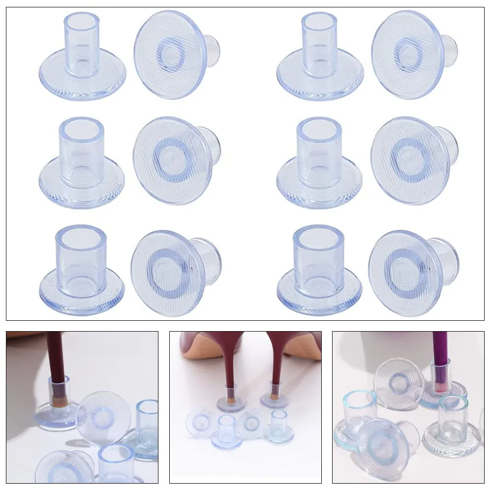 6 Pairs Clear Heel Protectors High Heel Cap High Heel Protectors for Daily Use Wedding Formal Occasions Protecting Shoe Heels