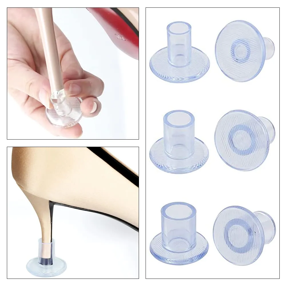 6 Pairs Clear Heel Protectors High Heel Cap High Heel Protectors for Daily Use Wedding Formal Occasions Protecting Shoe Heels