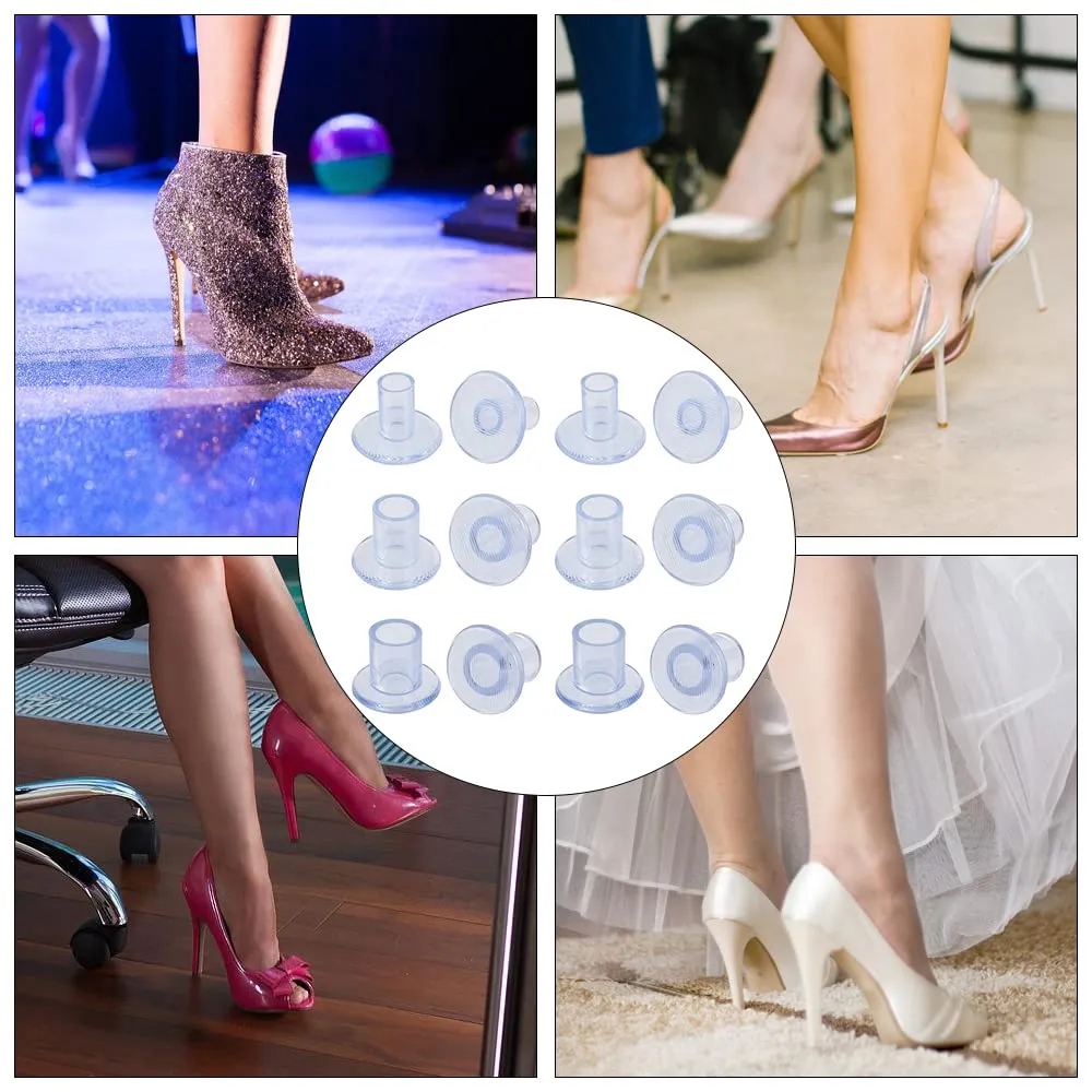 6 Pairs Clear Heel Protectors High Heel Cap High Heel Protectors for Daily Use Wedding Formal Occasions Protecting Shoe Heels