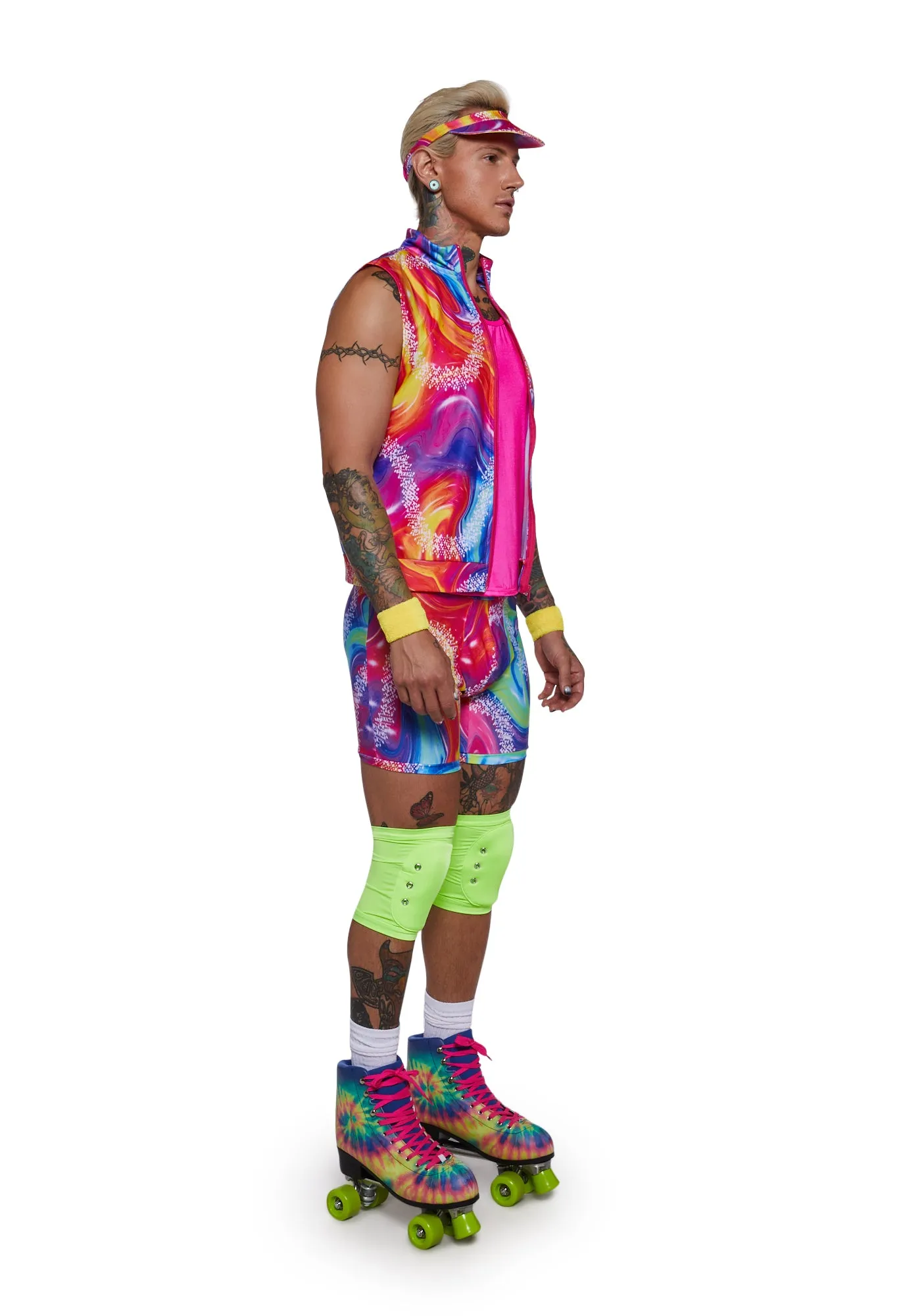 6 Piece Men’s Retro Rollerblade Stud Costume