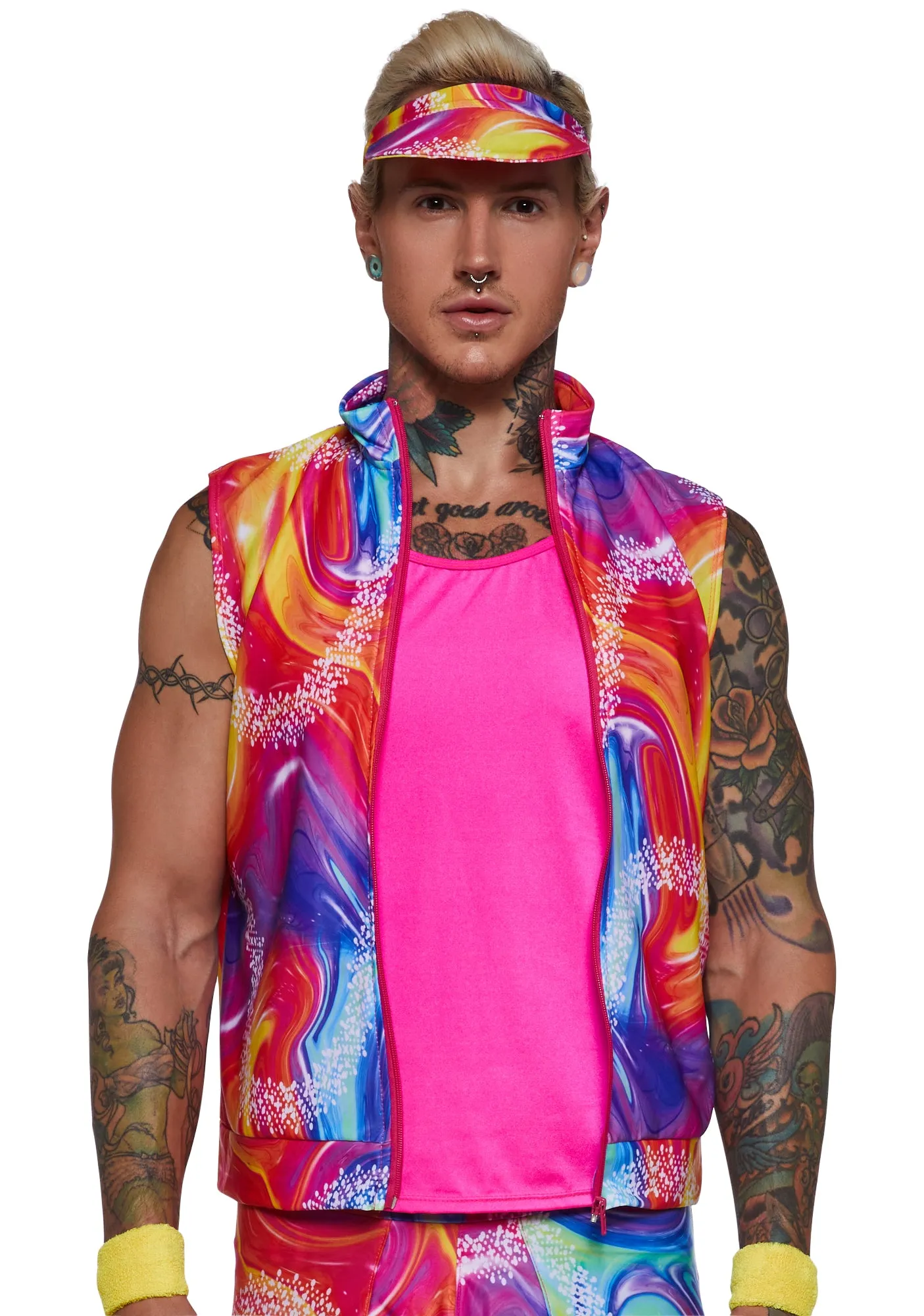 6 Piece Men’s Retro Rollerblade Stud Costume