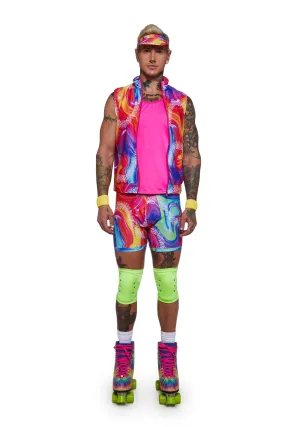 6 Piece Men’s Retro Rollerblade Stud Costume