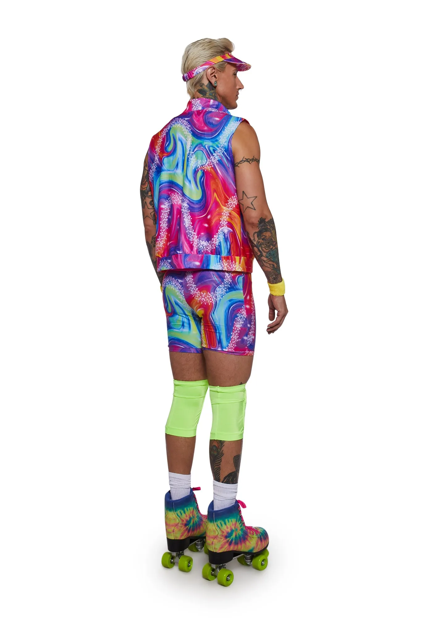 6 Piece Men’s Retro Rollerblade Stud Costume