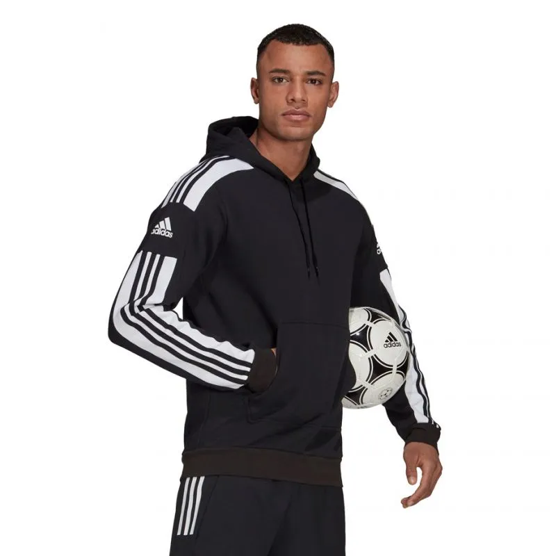Adidas Men's Squadra 21 Black Hoodie - Moisture-Wicking & Eco-Friendly Design