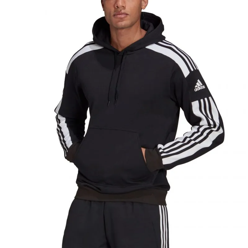 Adidas Men's Squadra 21 Black Hoodie - Moisture-Wicking & Eco-Friendly Design