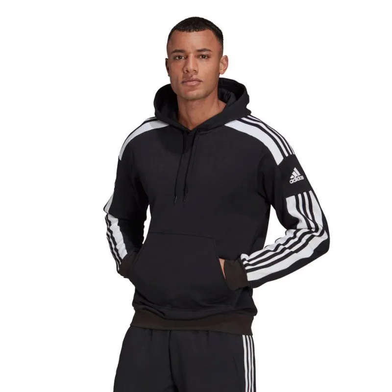 Adidas Men's Squadra 21 Black Hoodie - Moisture-Wicking & Eco-Friendly Design