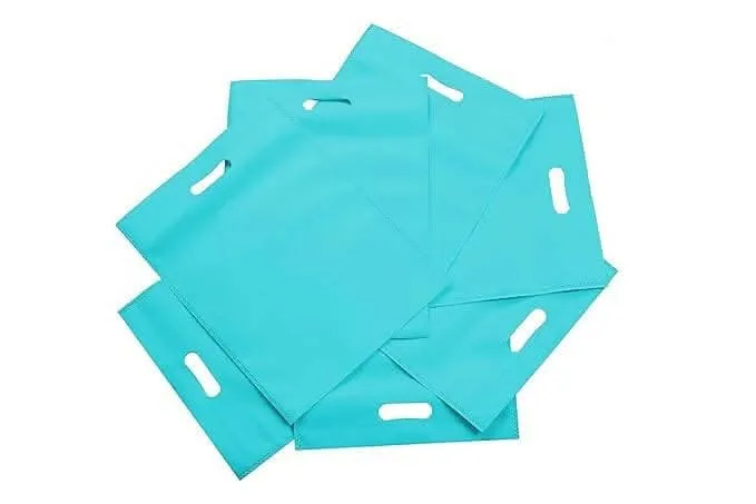 Agrashri Enterprises D Cut Cloth Carry Bags Set (Pack of 50, Teal )