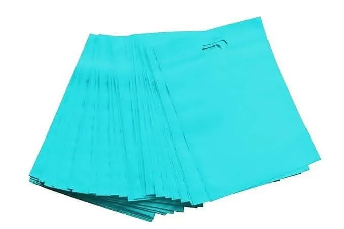 Agrashri Enterprises D Cut Cloth Carry Bags Set (Pack of 50, Teal )