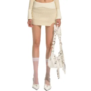 Assorted Colors Set Beige Knit Skirt