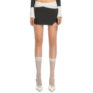 Assorted Colors Set Black Knit Skirt