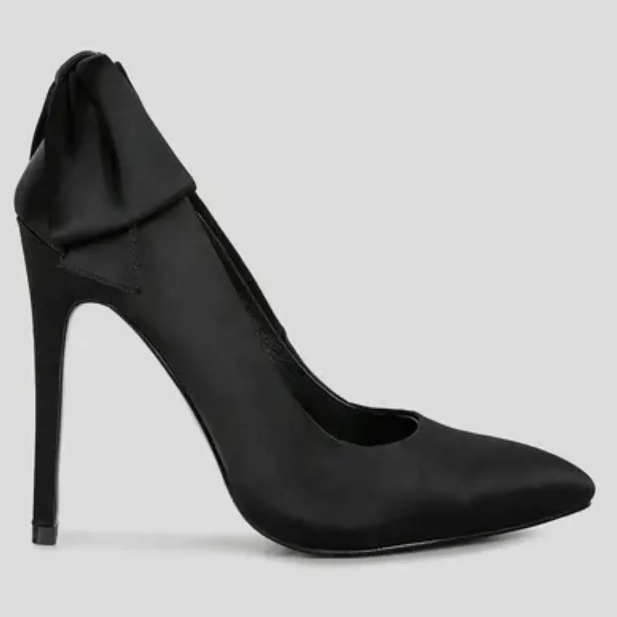 Black Satin Stiletto Heels