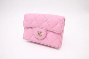 Chanel Compact Wallet in Pink Caviar Leather