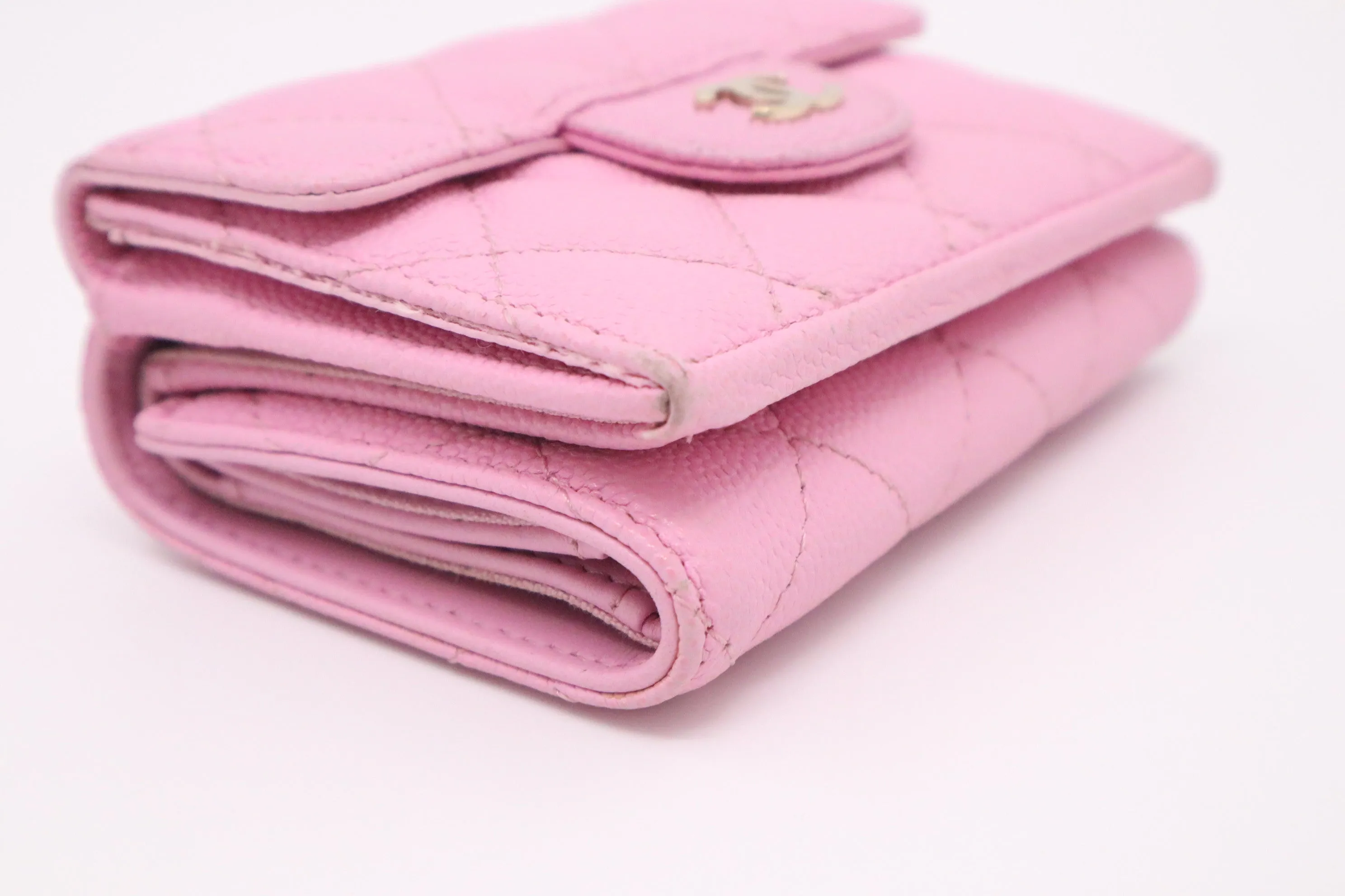 Chanel Compact Wallet in Pink Caviar Leather