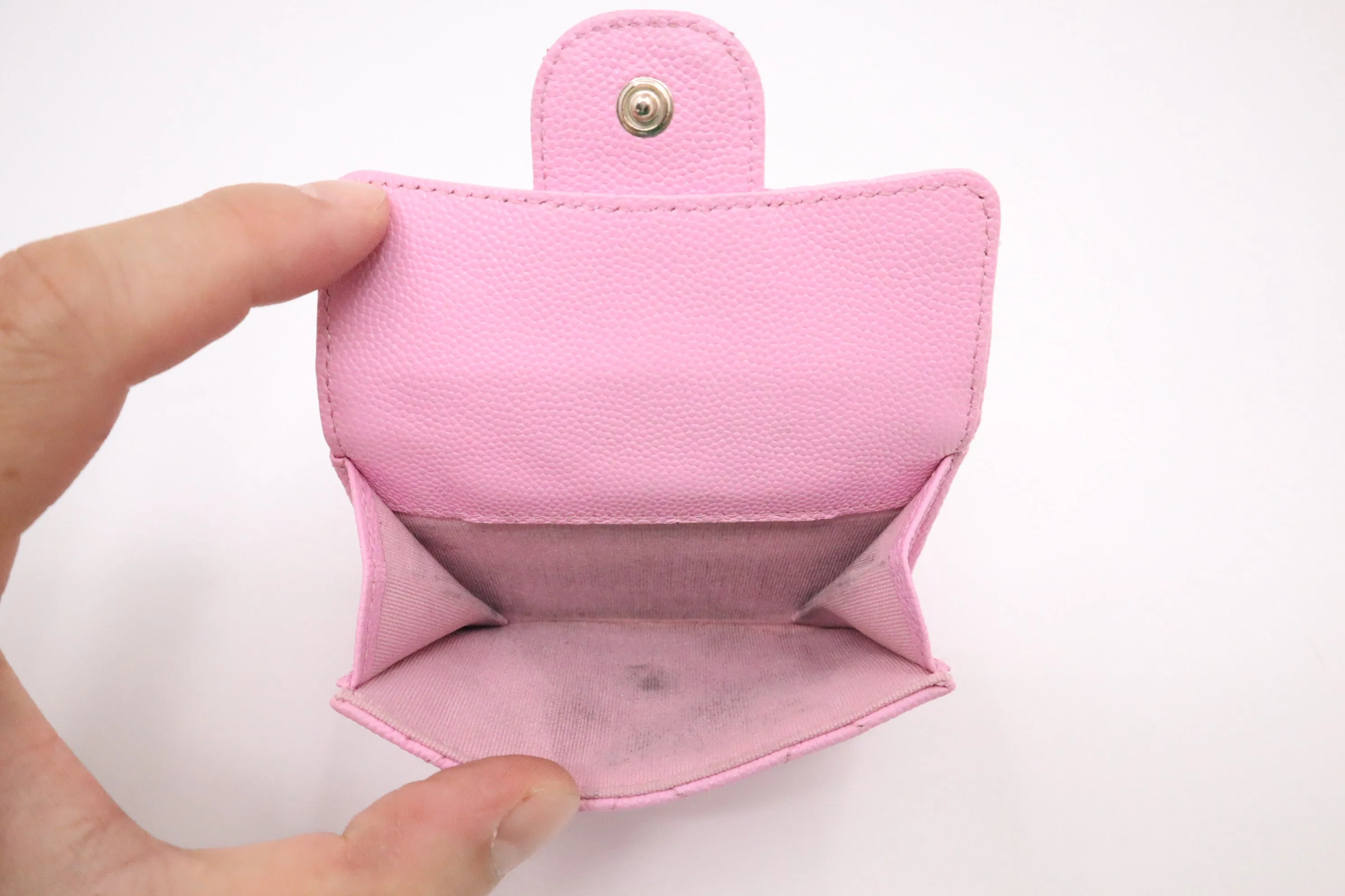 Chanel Compact Wallet in Pink Caviar Leather