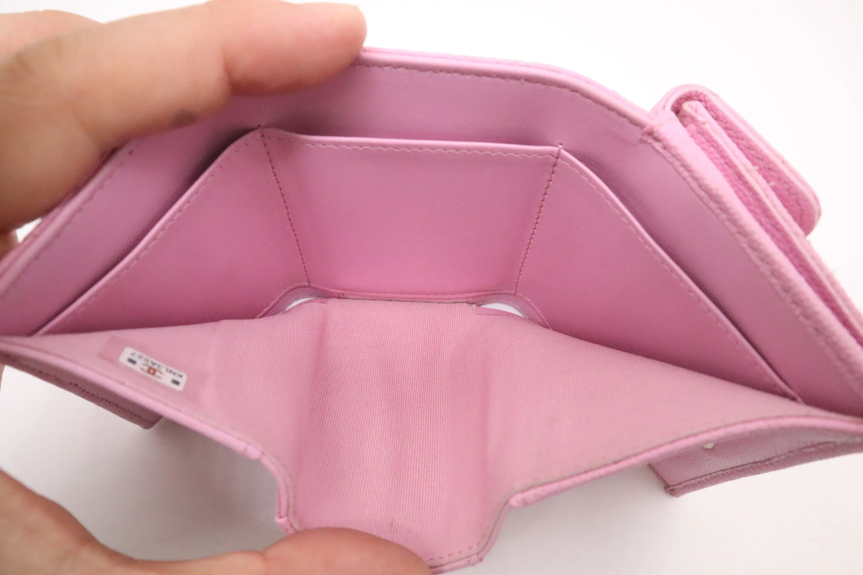 Chanel Compact Wallet in Pink Caviar Leather