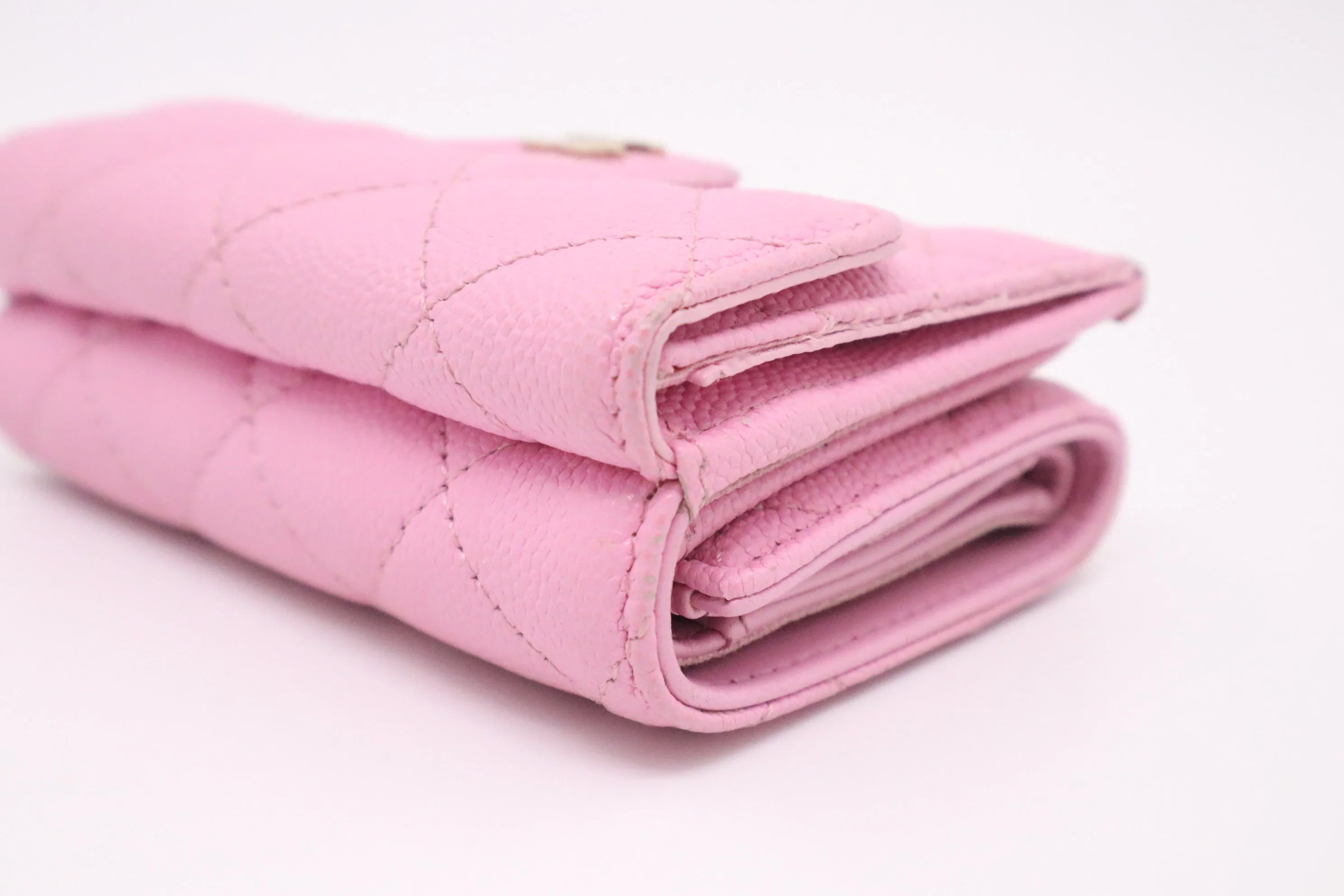 Chanel Compact Wallet in Pink Caviar Leather