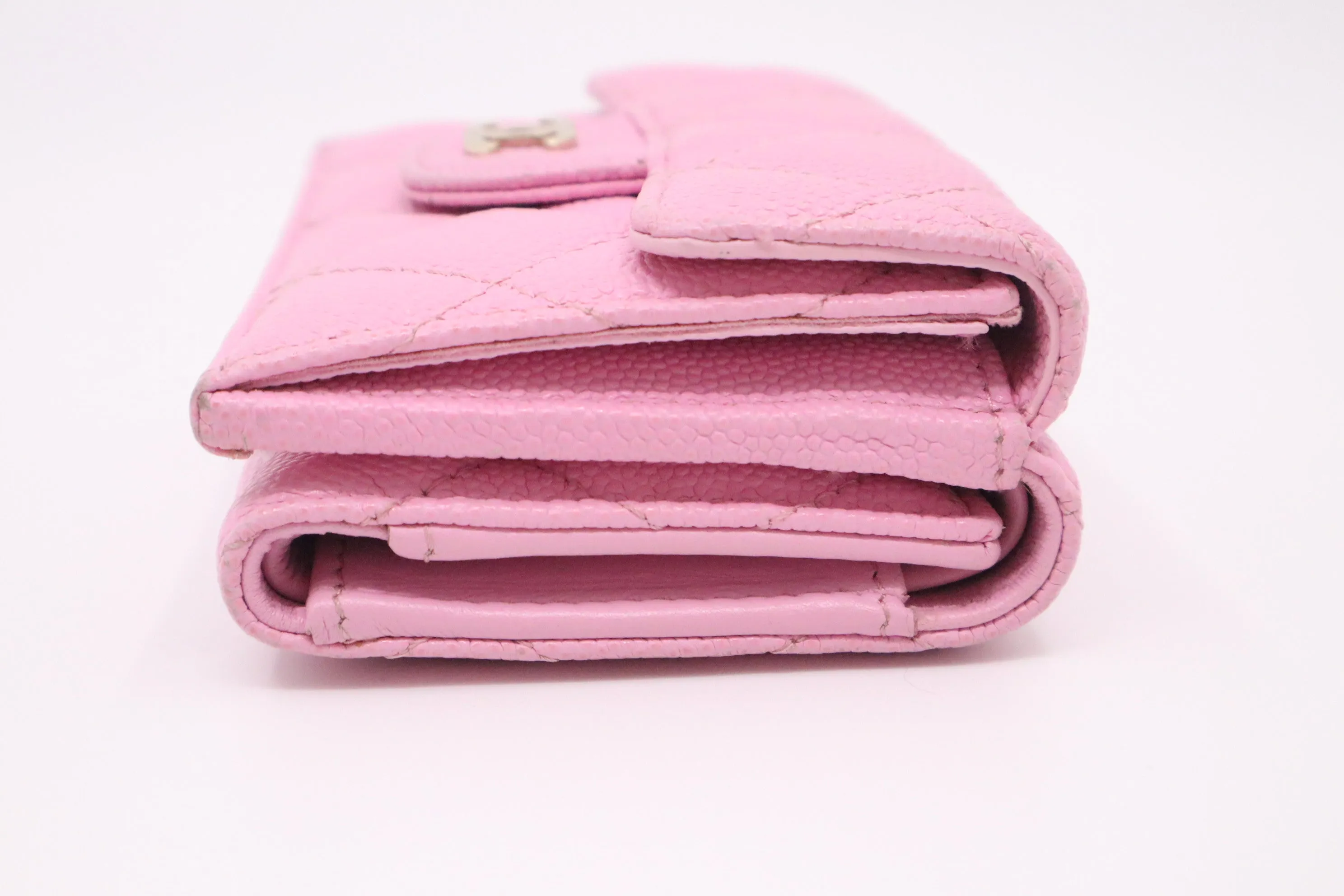 Chanel Compact Wallet in Pink Caviar Leather