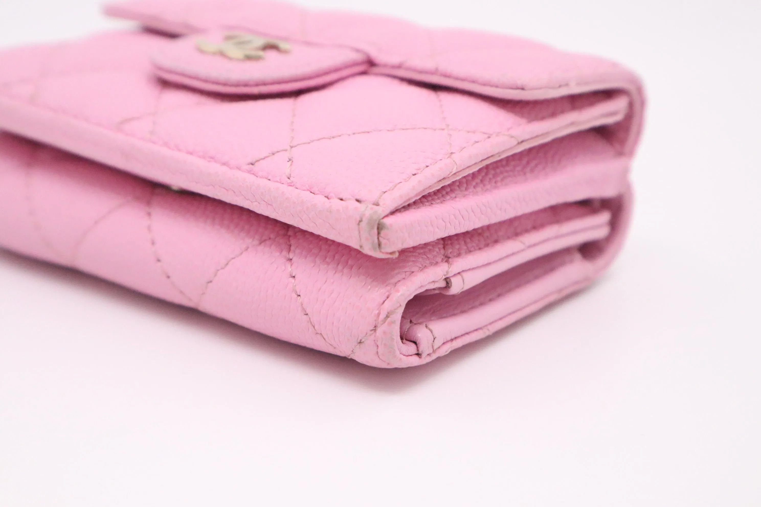Chanel Compact Wallet in Pink Caviar Leather