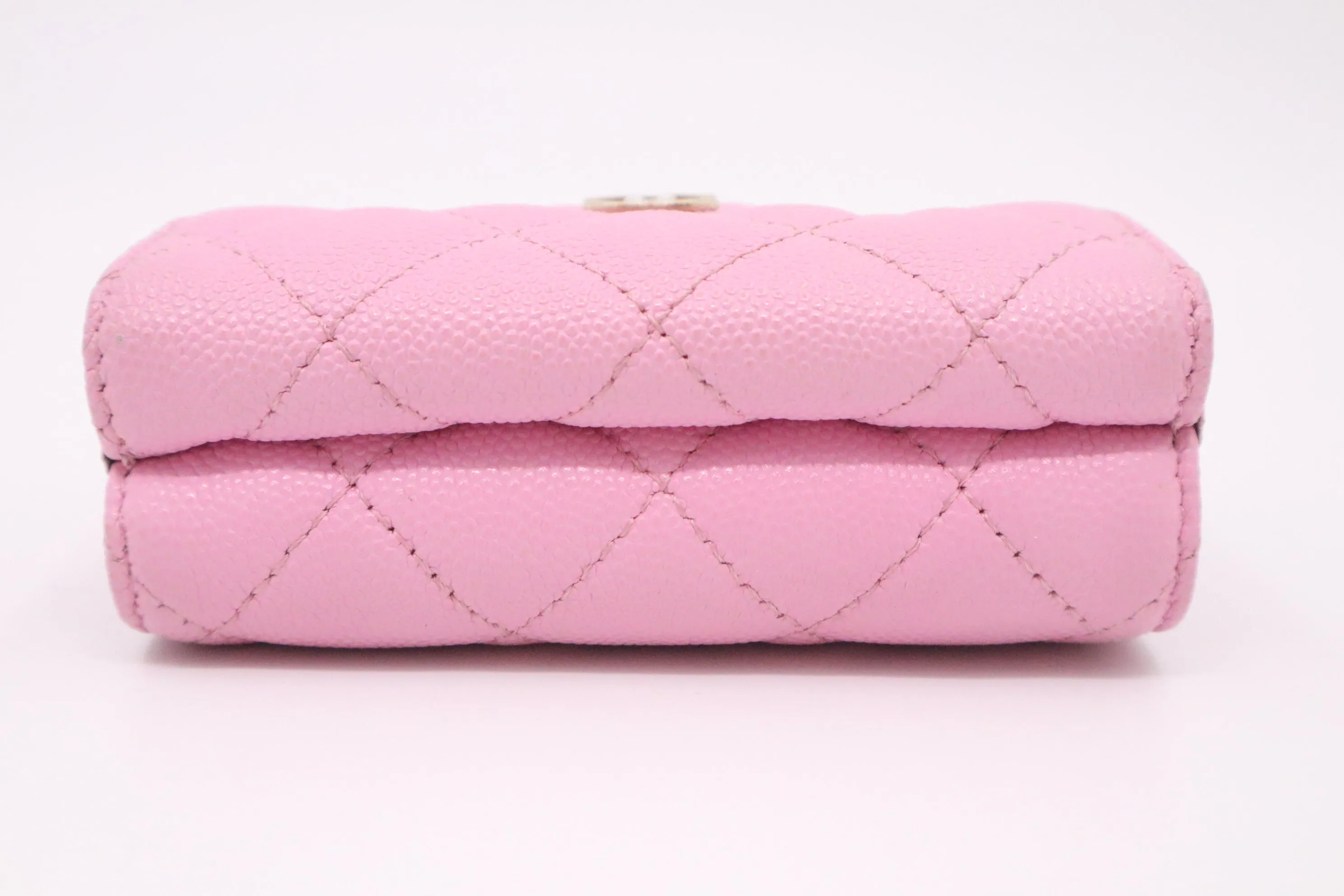 Chanel Compact Wallet in Pink Caviar Leather