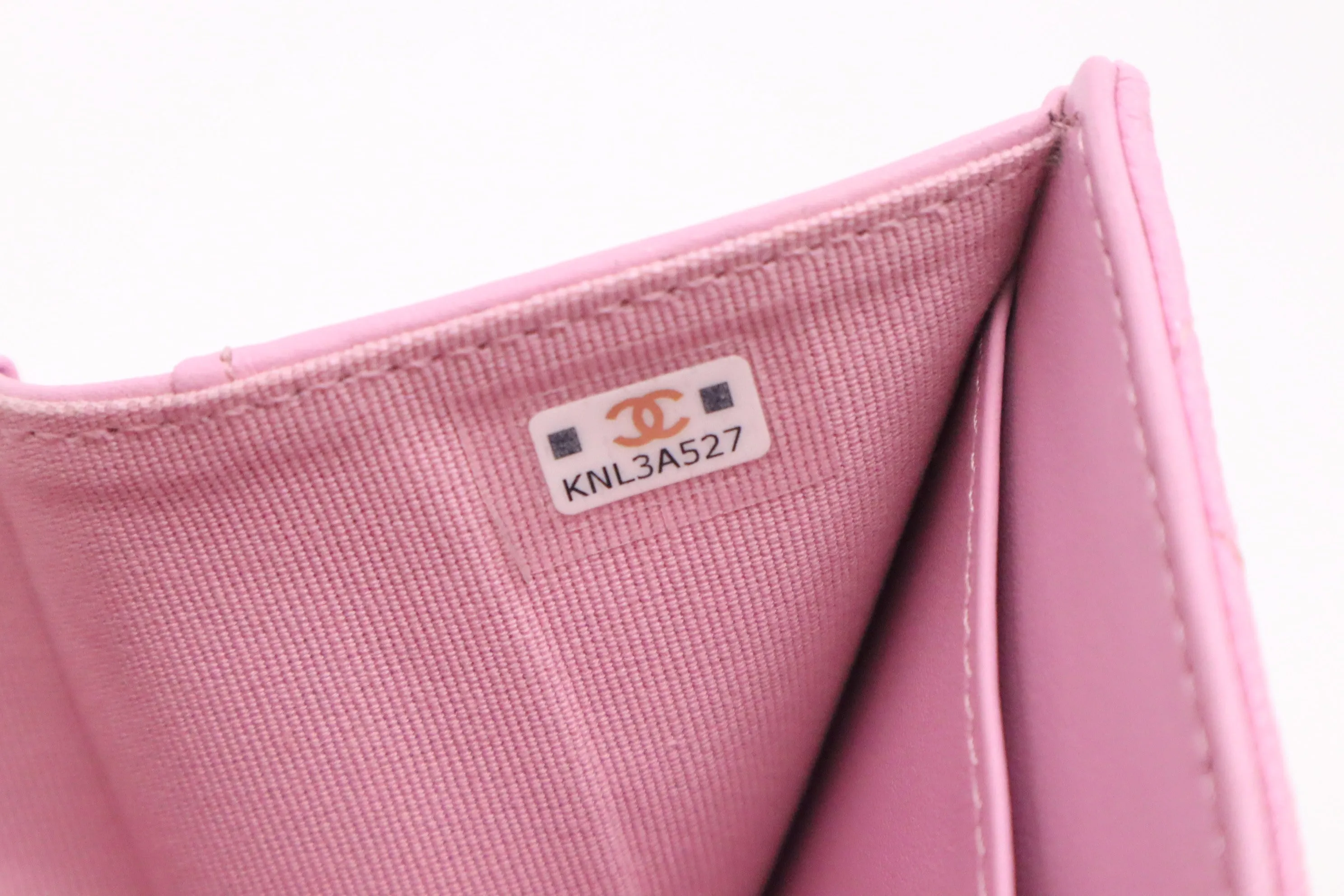 Chanel Compact Wallet in Pink Caviar Leather
