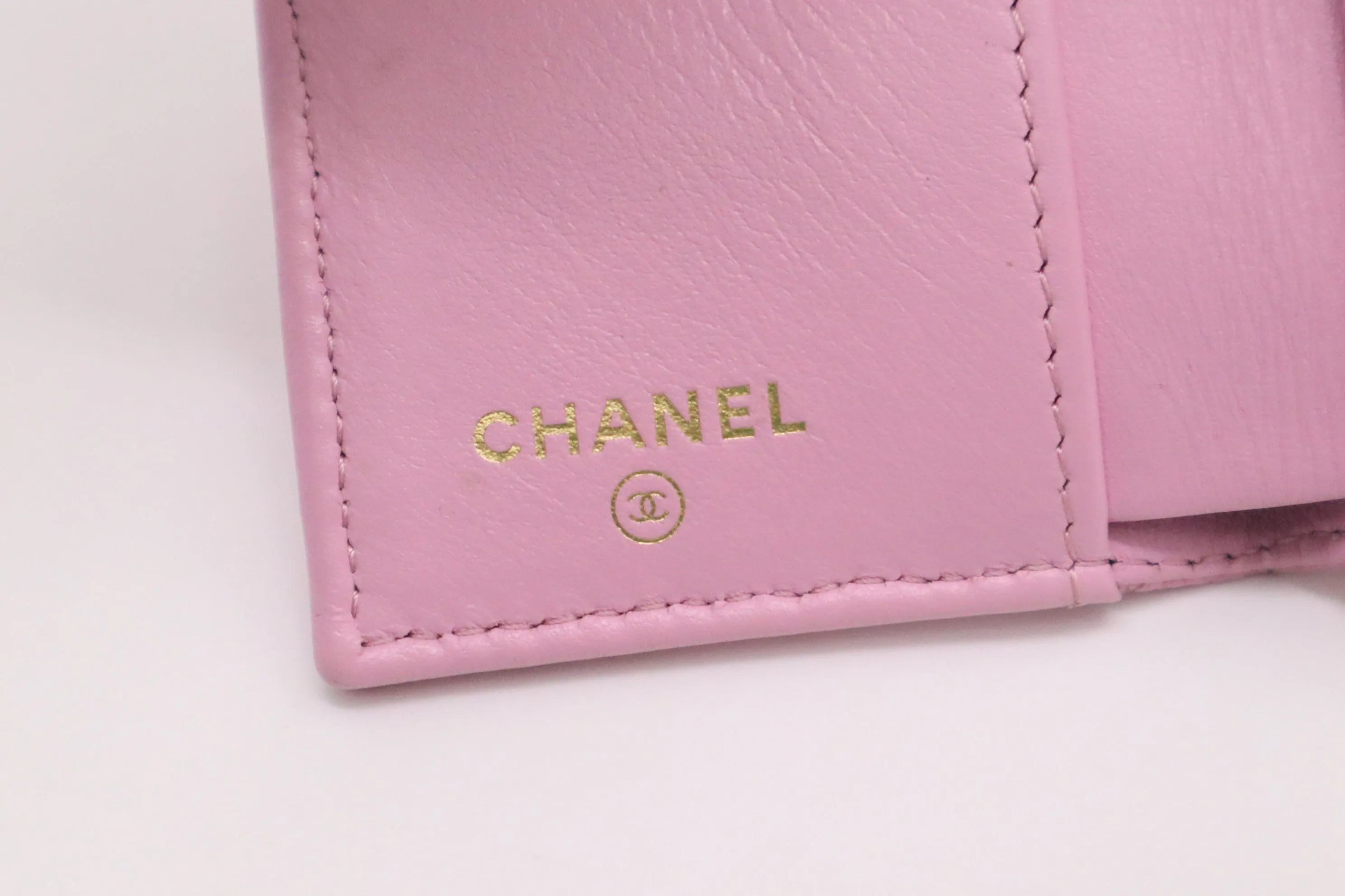 Chanel Compact Wallet in Pink Caviar Leather