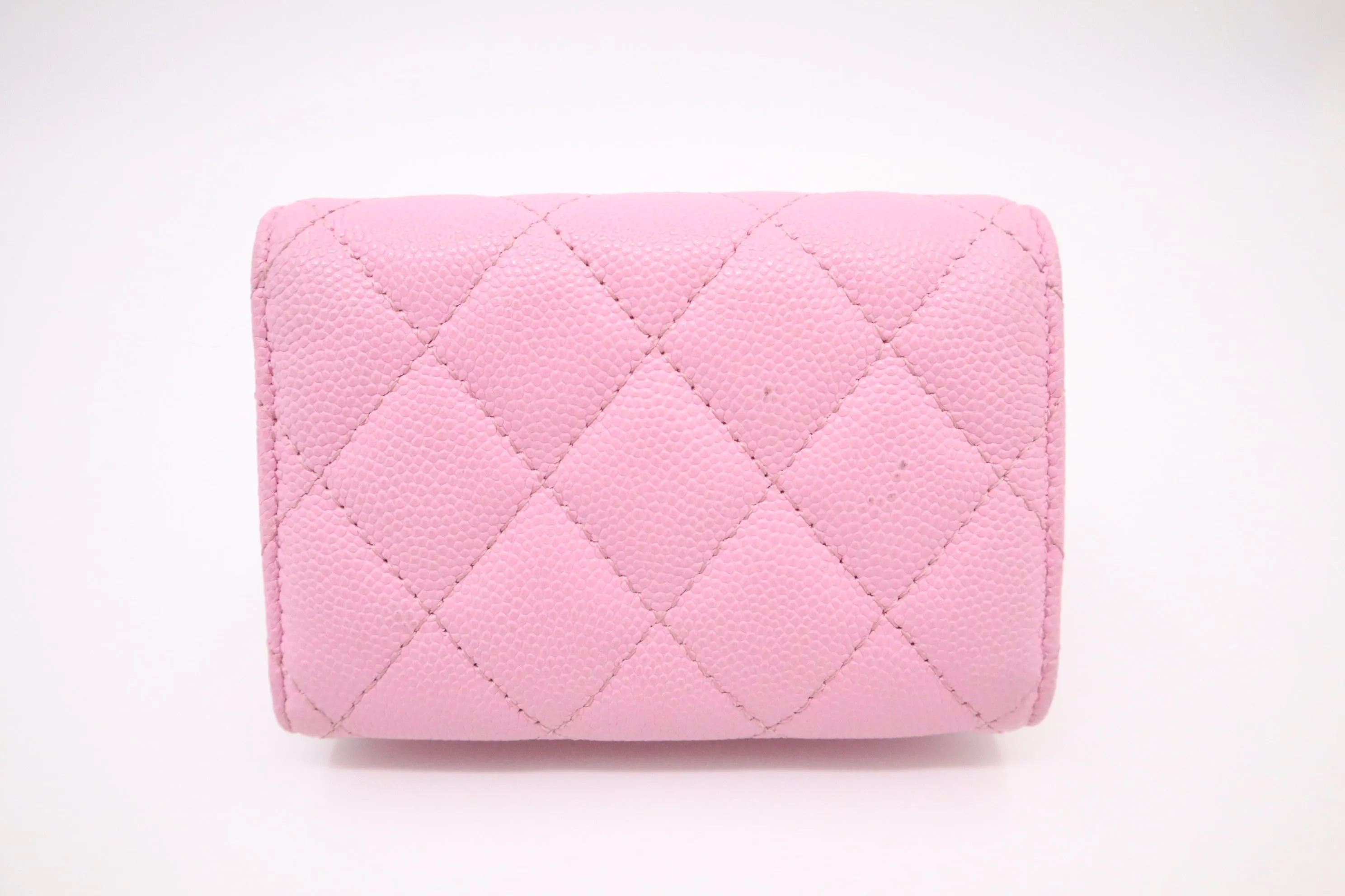 Chanel Compact Wallet in Pink Caviar Leather