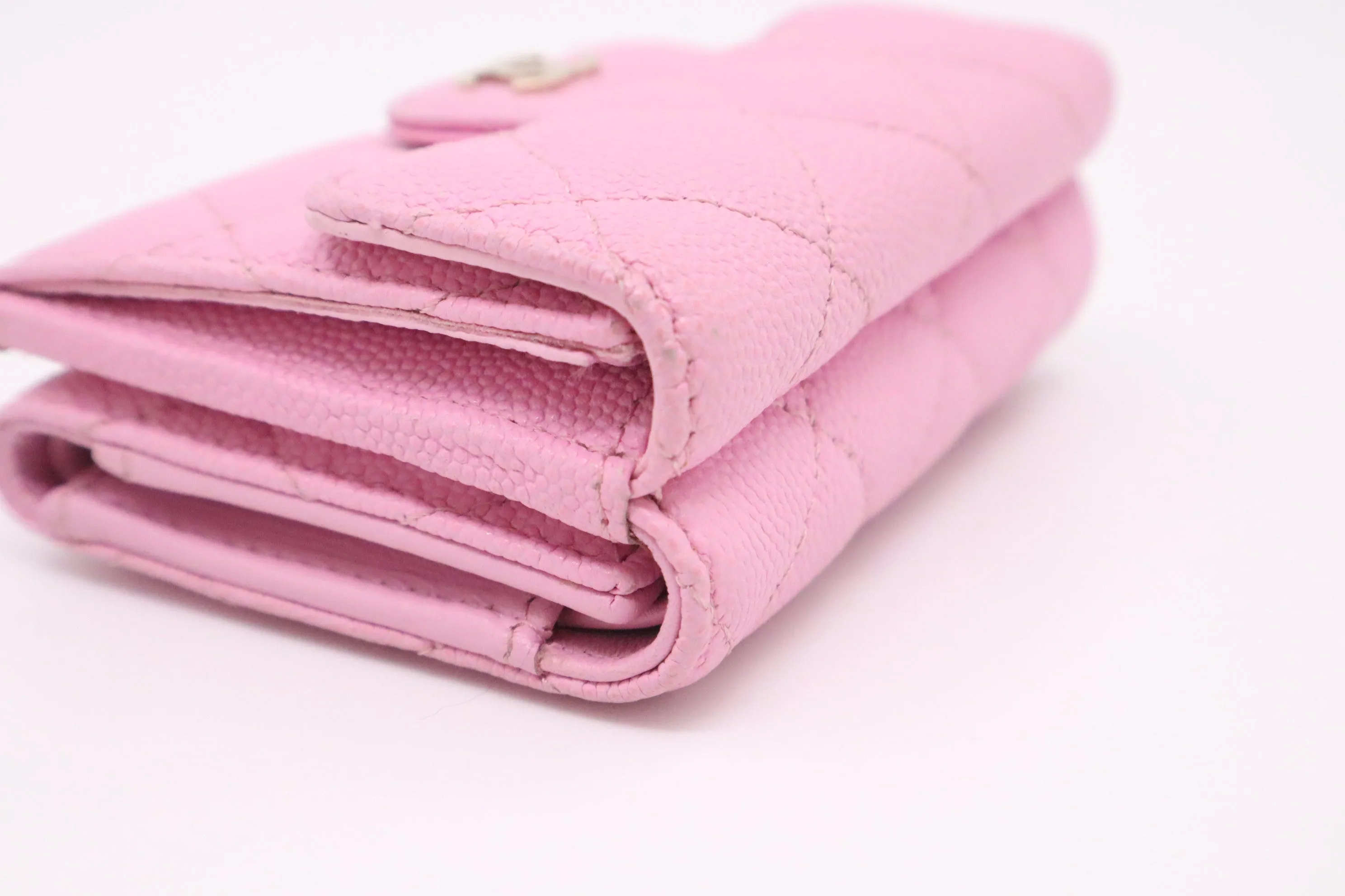 Chanel Compact Wallet in Pink Caviar Leather