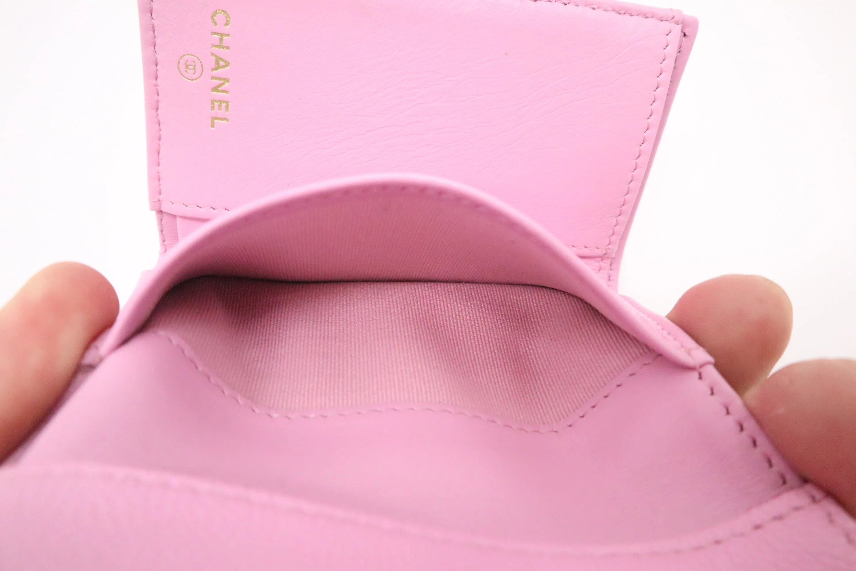 Chanel Compact Wallet in Pink Caviar Leather
