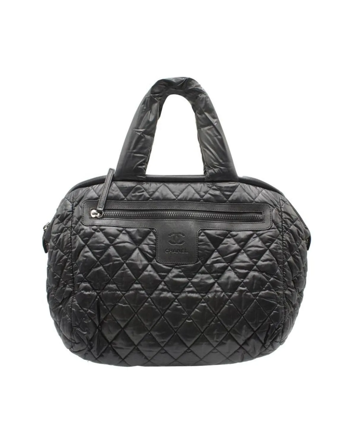 Chanel Vintage Cocoon Bowling Bag in Black Nylon