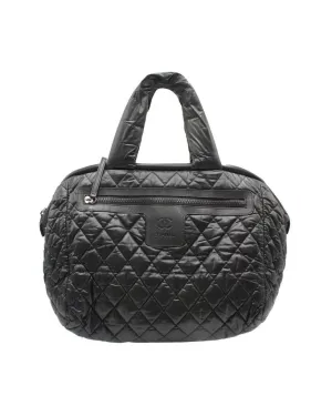 Chanel Vintage Cocoon Bowling Bag in Black Nylon
