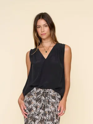 CLARE Silk Sleeveless Top in Black