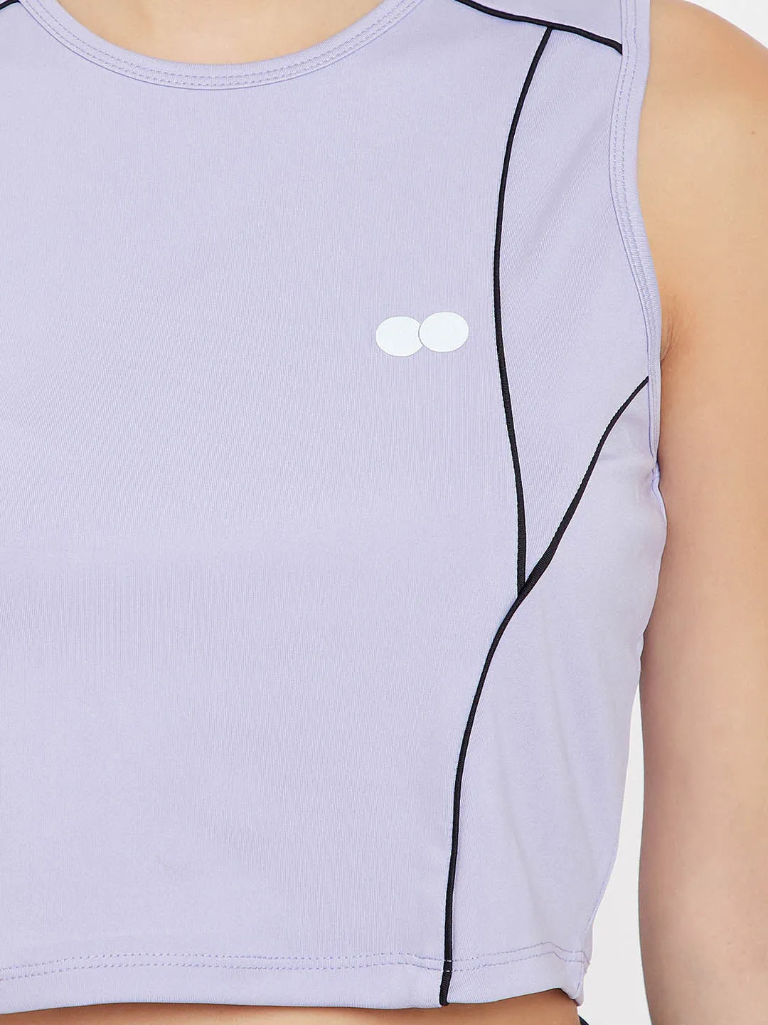 Comfort-Fit Active Crop Top In Light Purple