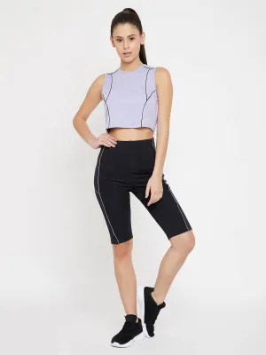 Comfort-Fit Active Crop Top In Light Purple