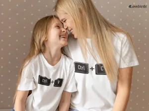 Control C and Control V Copy Paste Matching Father and Child Shirts - Daddy, Mommy & Me