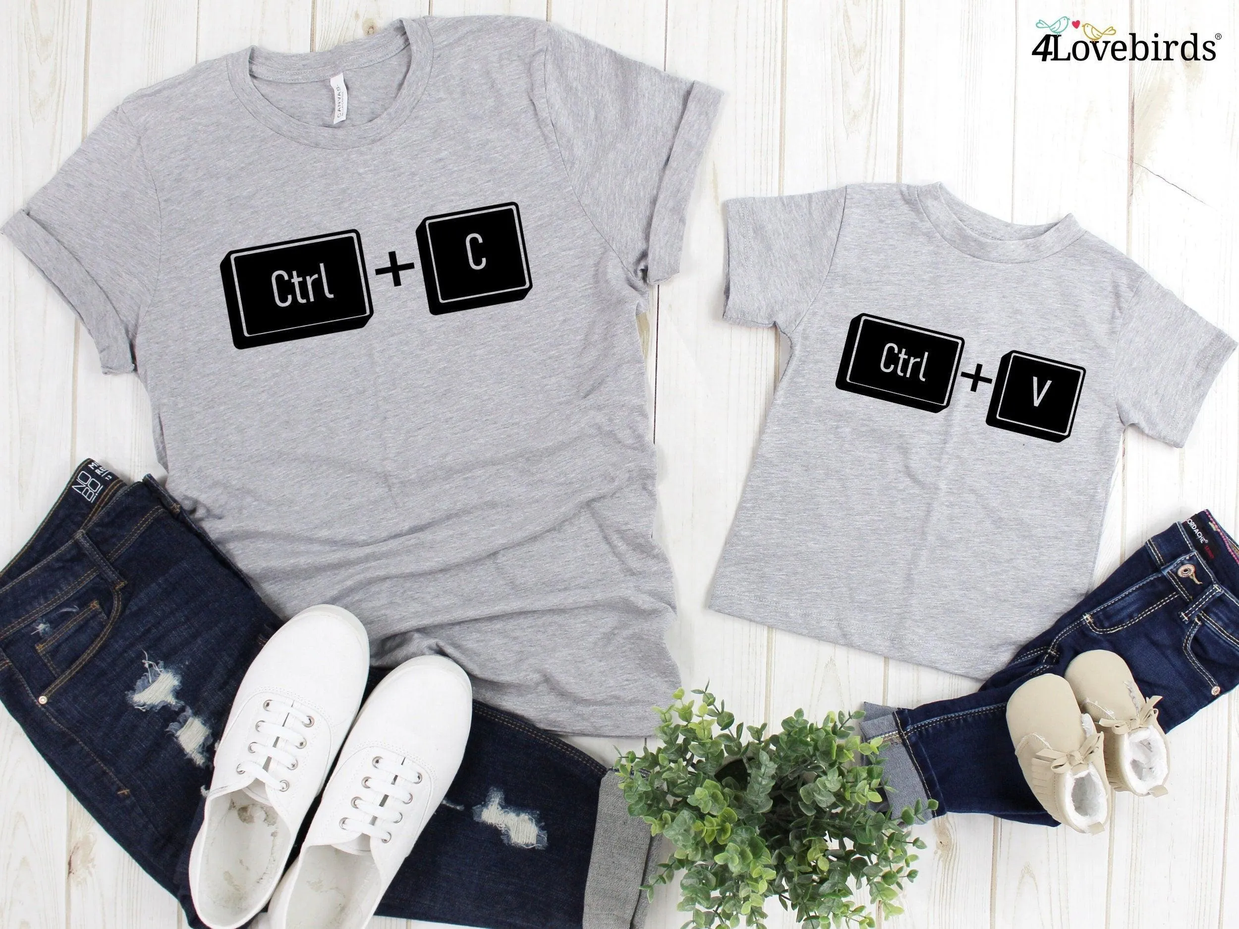Control C and Control V Copy Paste Matching Father and Child Shirts - Daddy, Mommy & Me