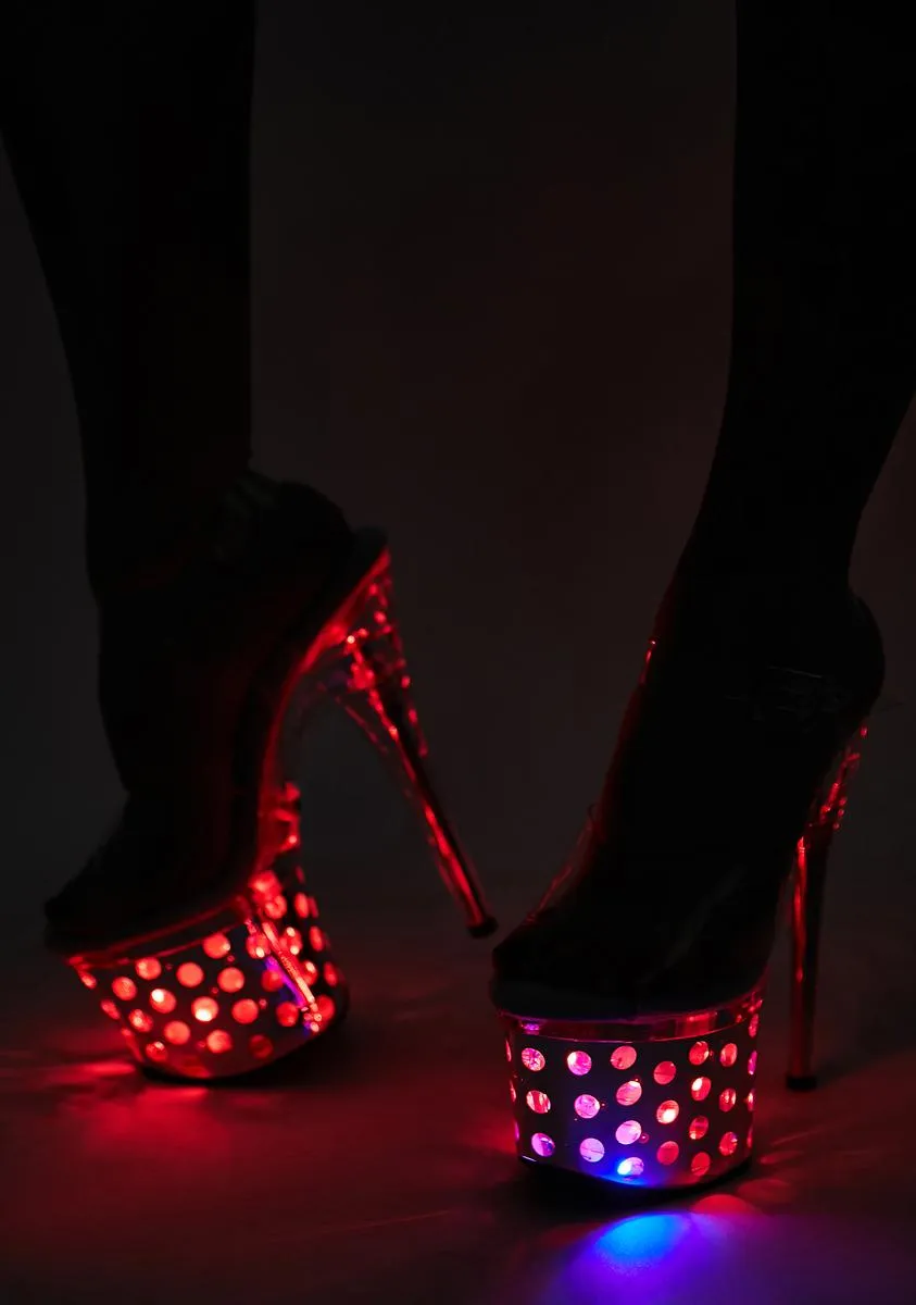 Discolite Light Up Polka Dot Platform Heels