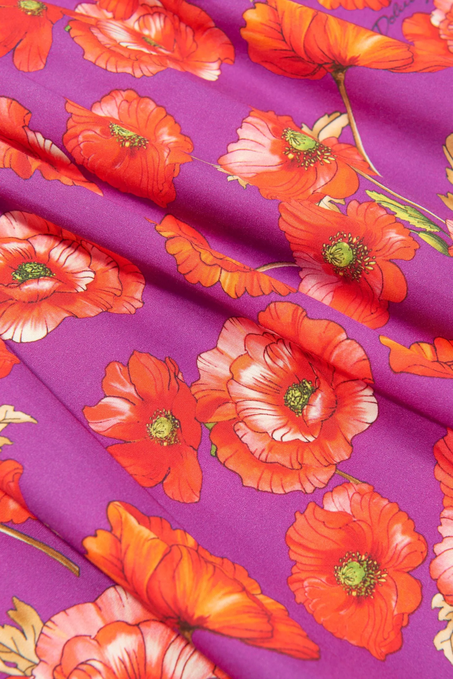 Dolce & Gabbana Girls Cotton Poppy Print Dress