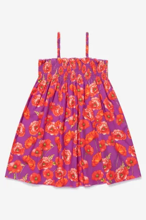 Dolce & Gabbana Girls Cotton Poppy Print Dress