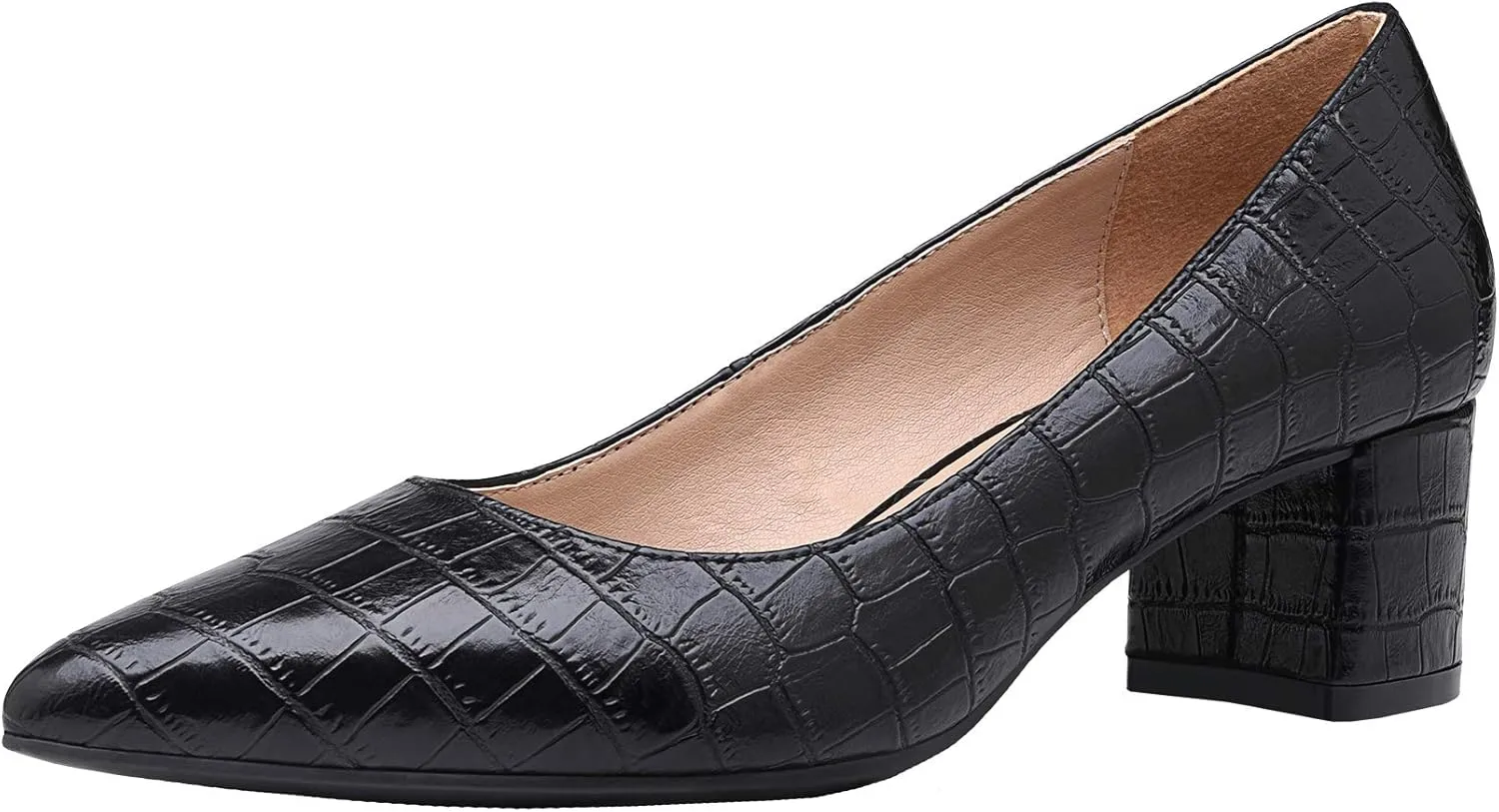 DREAM PAIRS Womens Chunky Low Block Heels Closed Toe Dress Pumps Shoes
