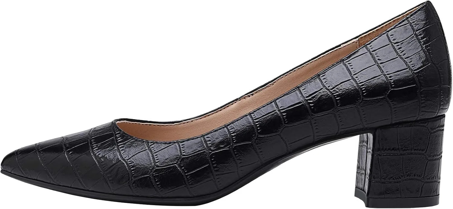 DREAM PAIRS Womens Chunky Low Block Heels Closed Toe Dress Pumps Shoes