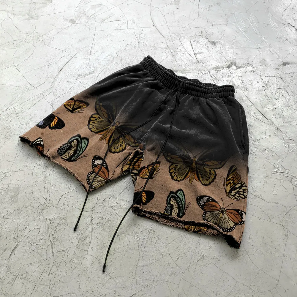 Fashion gradient retro street shorts