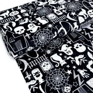 Glow In The Dark Halloween Motifs Black