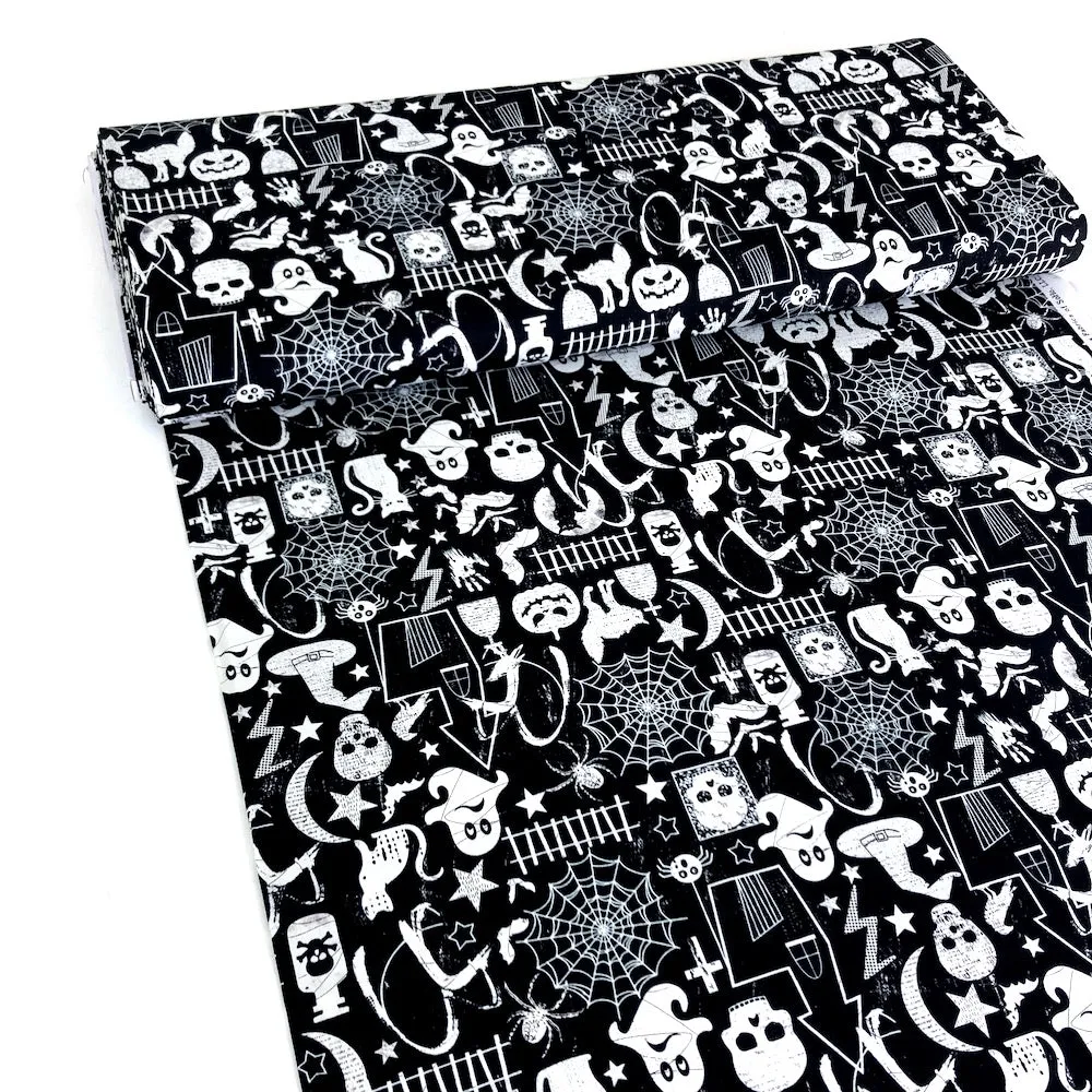 Glow In The Dark Halloween Motifs Black