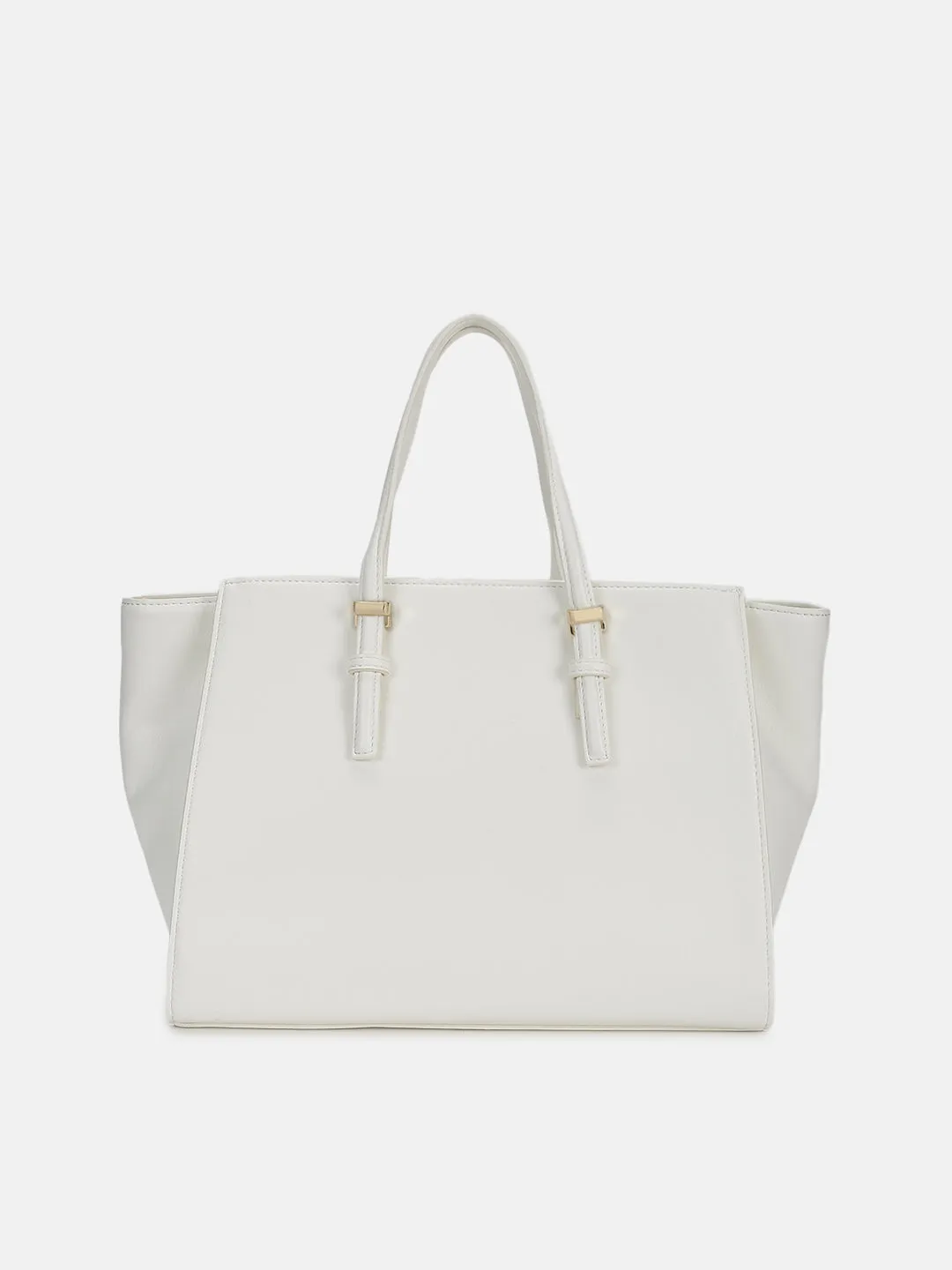 Just Cavalli Women White Solid Tote Bag