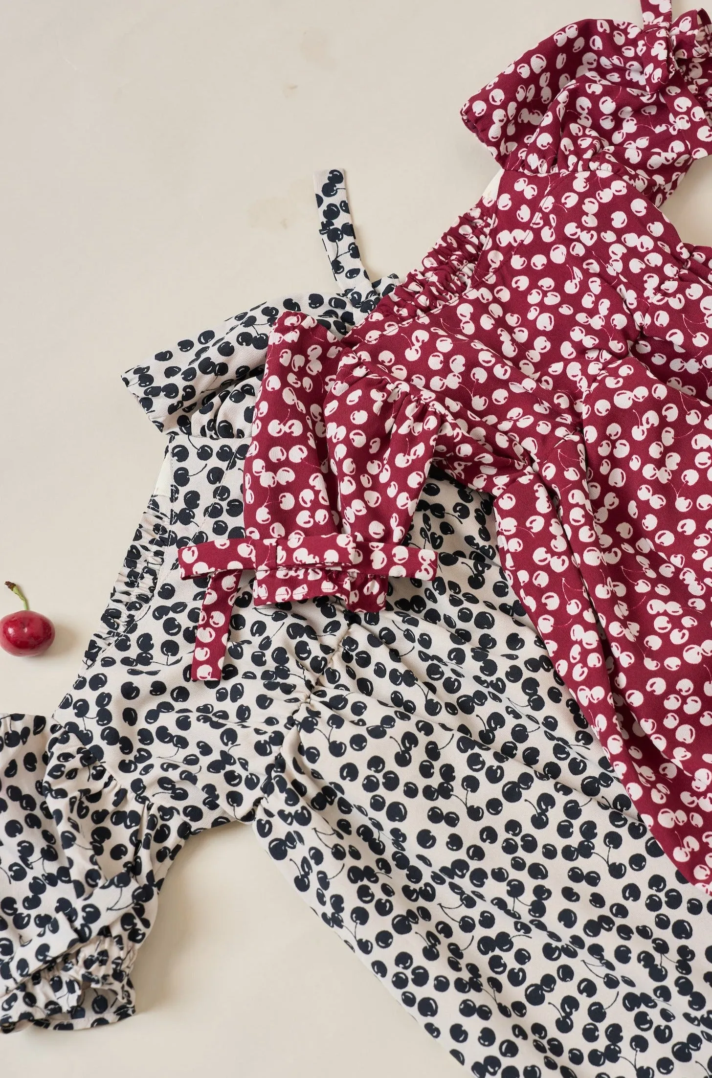 【Kids】Baby Cherry Pattern One-Piece
