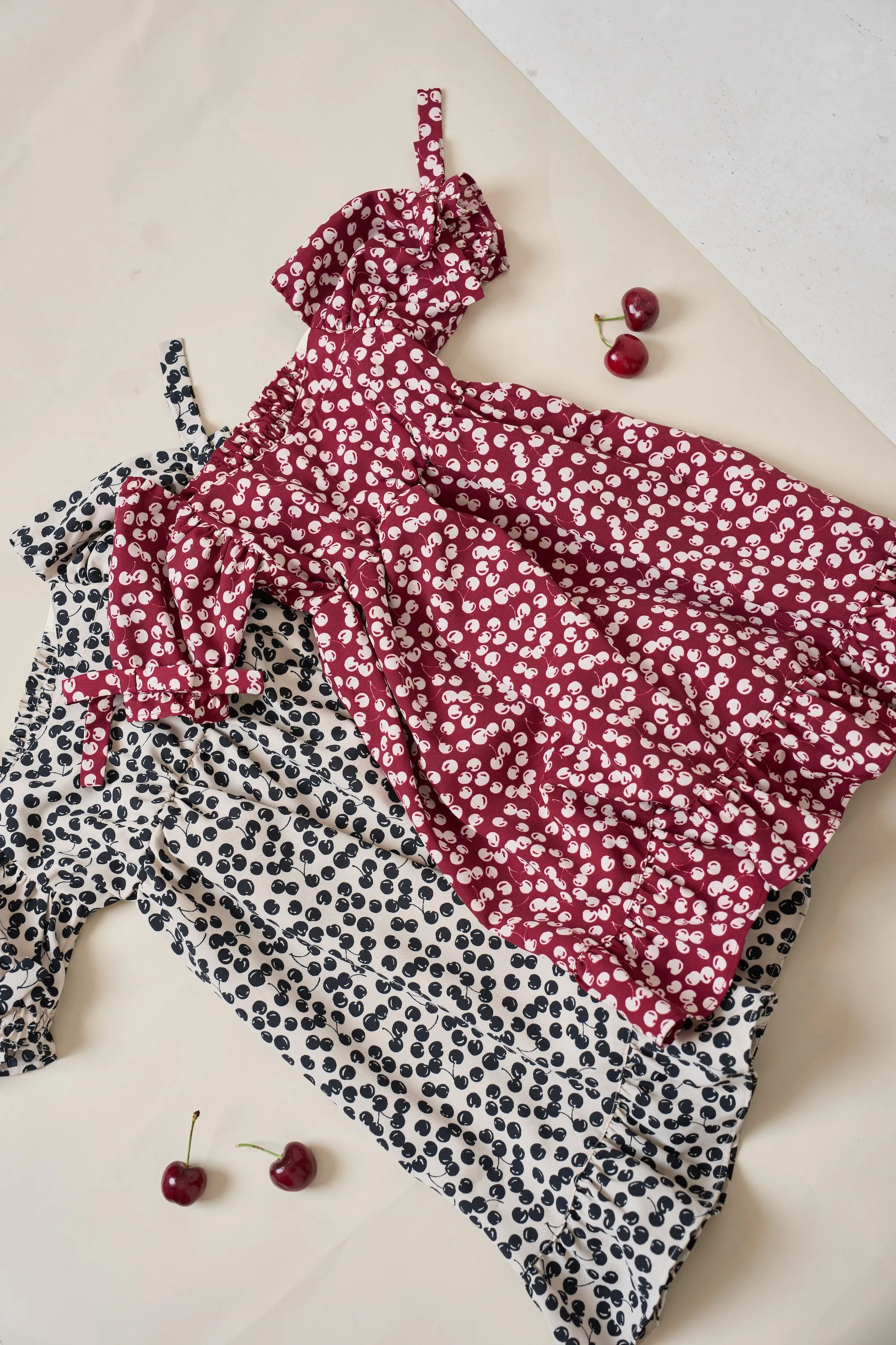 【Kids】Baby Cherry Pattern One-Piece